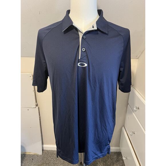 Oakley Regular‎ Fit Ohydrolix Men’s Large 3 Button Navy Blue - Picture 1 of 7